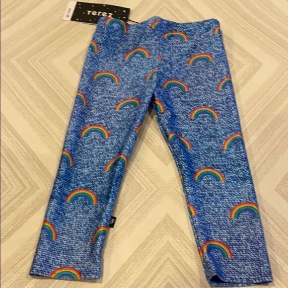 Terez Girls Blue Knit w/ Rainbow Cropped Leggings - Picture 7 of 7